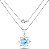 8.18 Carat Genuine Swiss Blue Topaz .925 Sterling Silver Pendant