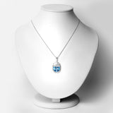 10.90 ct. Genuine Swiss Blue Topaz .925 Sterling Silver Pendant