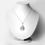 7.20 Carat Genuine Swiss Blue Topaz .925 Sterling Silver Pendant