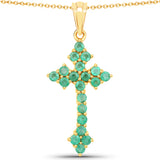 2.00 Carat Genuine Zambian Emerald .925 Sterling Silver Pendant