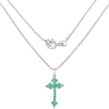 2.00 Carat Genuine Zambian Emerald .925 Sterling Silver Pendant