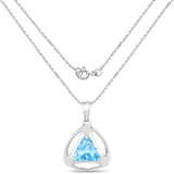 5.94 Carat Genuine Swiss Blue Topaz .925 Sterling Silver Pendant