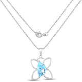 10.58 Carat Genuine Swiss Blue Topaz .925 Sterling Silver Pendant