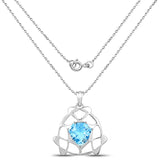 21.00 Carat Genuine Swiss Blue Topaz .925 Sterling Silver Pendant