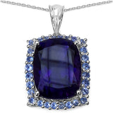 10.84 Carat Genuine Amethyst .925 Sterling Silver Pendant