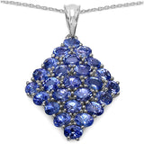 4.25 Carat Genuine Tanzanite .925 Sterling Silver Pendant