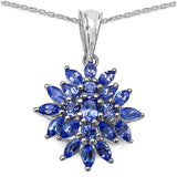 1.56 Carat Genuine Tanzanite .925 Sterling Silver Pendant