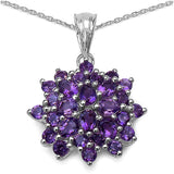 2.84 Carat Genuine Amethyst .925 Sterling Silver Pendant
