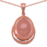14K Rose Gold Plated 9.70 Carat Genuine Morganite .925 Sterling Silver Pendant