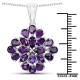 3.16 Carat Genuine Amethyst .925 Sterling Silver Pendant