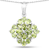 3.40 Carat Genuine Peridot .925 Sterling Silver Pendant