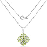 3.40 Carat Genuine Peridot .925 Sterling Silver Pendant