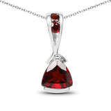 0.86 Carat Genuine Garnet .925 Sterling Silver Pendant