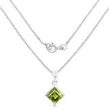 1.56 Carat Genuine Peridot .925 Sterling Silver Pendant