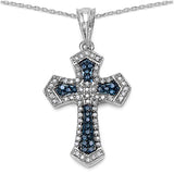 0.49 Carat Genuine Blue Diamond .925 Sterling Silver Pendant