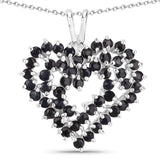 2.35 Carat Genuine Blue Sapphire .925 Sterling Silver Pendant