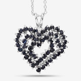 2.35 Carat Genuine Blue Sapphire .925 Sterling Silver Pendant