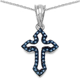 0.22 Carat Genuine Blue Diamond .925 Sterling Silver Pendant