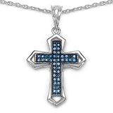0.29 Carat Genuine Blue Diamond .925 Sterling Silver Pendant