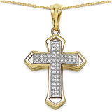 14K Yellow Gold Plated 0.29 Carat Genuine White Diamond .925 Sterling Silver Pendant