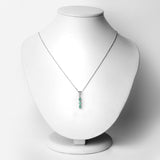 0.44 Carat Genuine Emerald and White Topaz .925 Sterling Silver Pendant