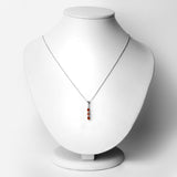 0.50 Carat Genuine Citrine  and White Topaz .925 Sterling Silver Pendant