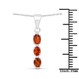 0.50 Carat Genuine Citrine  and White Topaz .925 Sterling Silver Pendant
