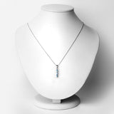 0.59 Carat Genuine Swiss Blue Topaz and White Topaz .925 Sterling Silver Pendant