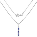 0.53 Carat Genuine Tanzanite and White Topaz .925 Sterling Silver Pendant