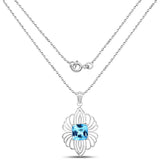 10.81 Carat Genuine Swiss Blue Topaz .925 Sterling Silver Pendant