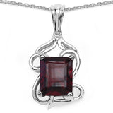 5.10 Carat Genuine Garnet .925 Sterling Silver Fancy Pendant