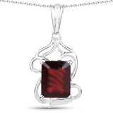 5.10 Carat Genuine Garnet .925 Sterling Silver Pendant
