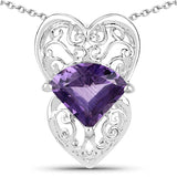 7.80 ct. Genuine Amethyst .925 Sterling Silver Pendant