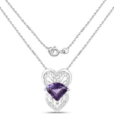 7.80 Carat Genuine Amethyst .925 Sterling Silver Fancy Pendant