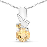 0.47 Carat Genuine Citrine .925 Sterling Silver Pendant