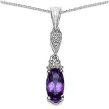 2.10 Carat Genuine Amethyst .925 Sterling Silver Pendant