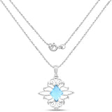 5.15 Carat Genuine Swiss Blue Topaz .925 Sterling Silver Pendant