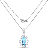 6.11 Carat Genuine Swiss Blue Topaz .925 Sterling Silver Pendant