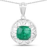3.01 Carat Genuine Emerald .925 Sterling Silver Pendant