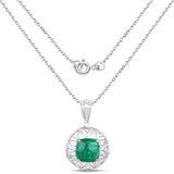3.01 Carat Genuine Emerald .925 Sterling Silver Pendant
