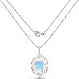 9.42 Carat Genuine Swiss Blue Topaz .925 Sterling Silver Pendant