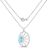 10.31 Carat Genuine Swiss Blue Topaz .925 Sterling Silver Pendant