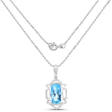 10.54 Carat Genuine Swiss Blue Topaz .925 Sterling Silver Pendant