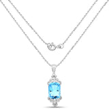 11.22 Carat Genuine Swiss Blue Topaz .925 Sterling Silver Pendant