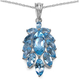 5.81 Carat Genuine Blue Topaz .925 Sterling Silver Pendant