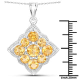 3.72 Carat Genuine Citrine .925 Sterling Silver Pendant