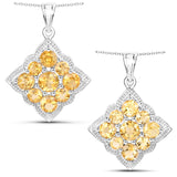 3.72 Carat Genuine Citrine .925 Sterling Silver Pendant