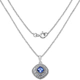 2.32 Carat Genuine Tanzanite .925 Sterling Silver Pendant