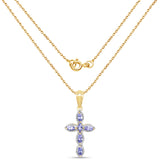 14K Yellow Gold Plated 0.84 Carat Genuine Tanzanite .925 Sterling Silver Pendant