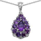 2.25 ct Genuine Amethyst .925 Sterling Silver Pendant
